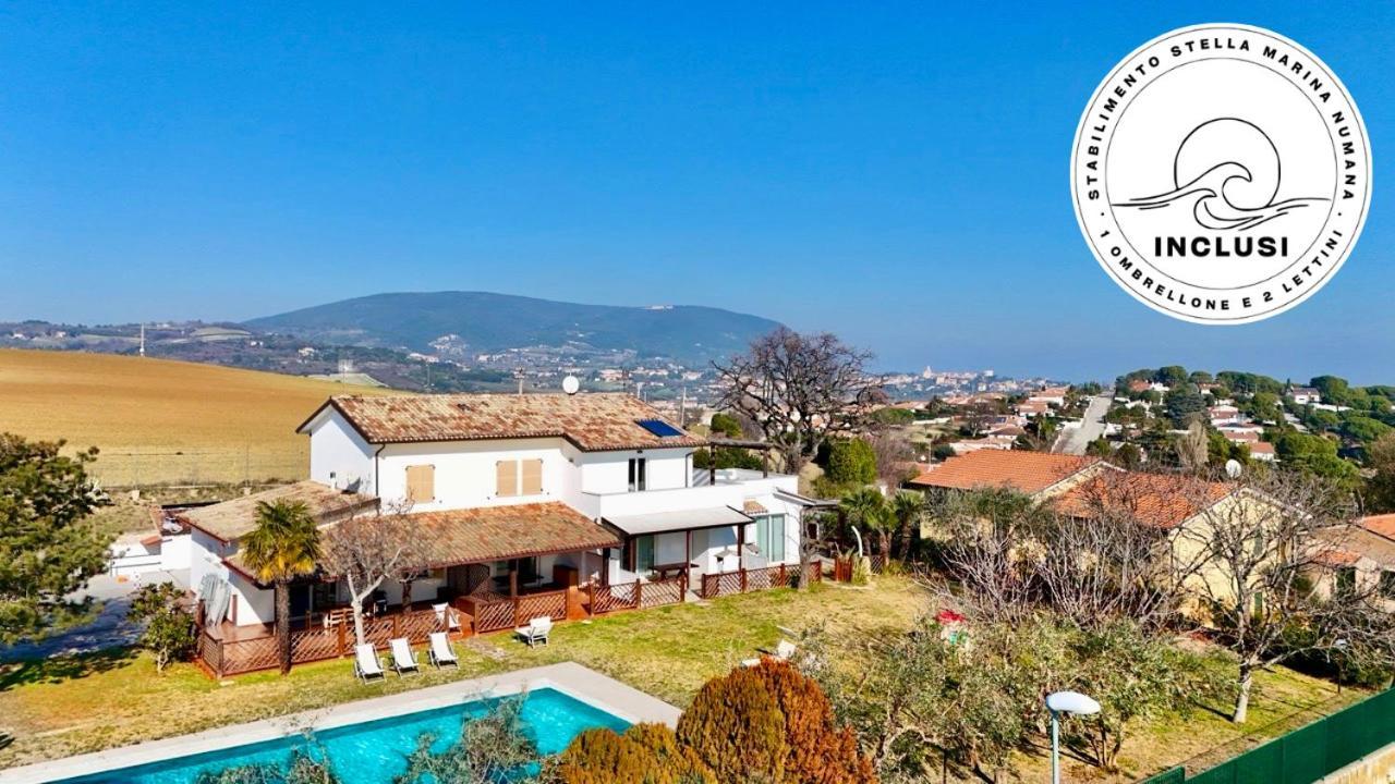 Viva3 - Numana, Ampio Trilocale In Villa Con Piscina מראה חיצוני תמונה
